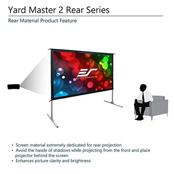 Elite Screens Yard Master 2 120-inch Outdoor Indoor Projector Screen with Stand 4:3, 8K 4K Ultra HD Portable Fast Folding Lightweight Movie Rear Projection, OMS120VR2 -US Based Company 2-YEAR WARRANTY by Elite Screens - Image 3