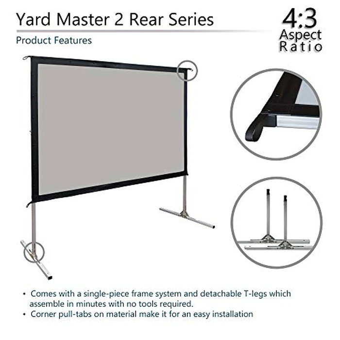 Elite Screens Yard Master 2 120-inch Outdoor Indoor Projector Screen with Stand 4:3, 8K 4K Ultra HD Portable Fast Folding Lightweight Movie Rear Projection, OMS120VR2 -US Based Company 2-YEAR WARRANTY by Elite Screens - Image 5