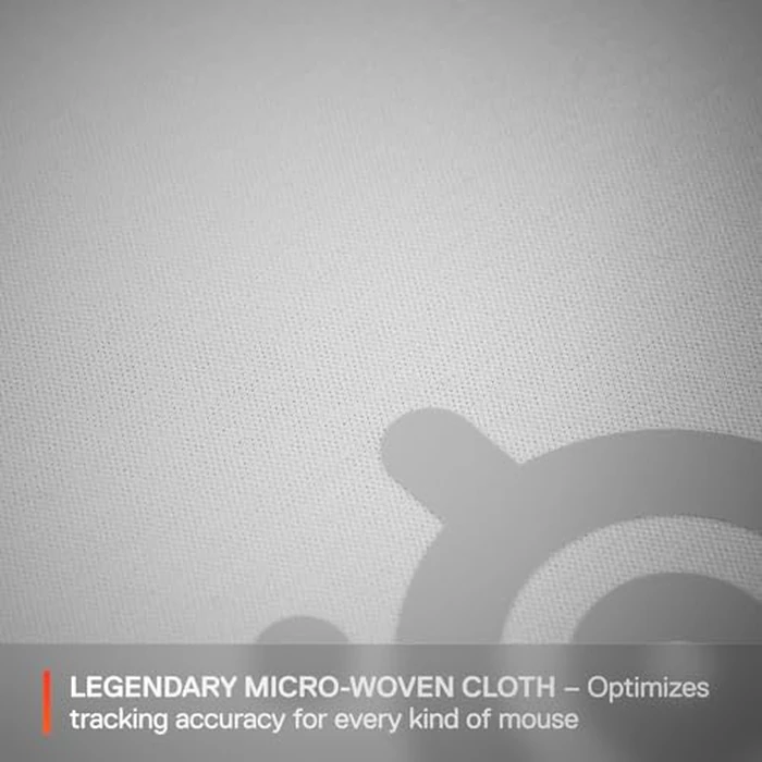 SteelSeries QcK Cloth Gaming Mouse Pad - Exclusive Micro-Woven Surface - Optimized for Gaming Sensors - Maximum Control - Size M - White by SteelSeries - Image 3