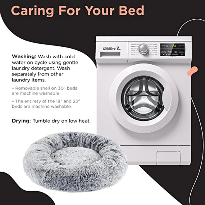 Best Friends by Sheri SnuggleSoft Faux Rabbit Fur Memory Foam Calming Donut Bed for Small Dogs and Cats, Grey, 18" x 18" by Best Friends by Sheri - Image 8