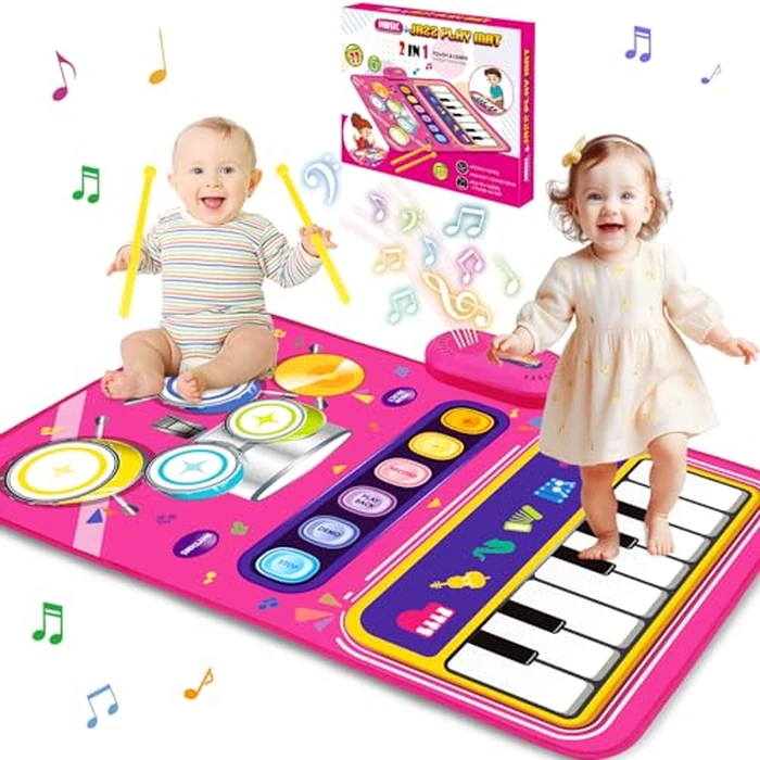 Toys for 1 Year Old Girl Gifts: Baby Piano Mat Toddler Toys Age 1-2 - 2 in 1 Piano Drum Babies Music Mat - Infant Musical Toy 12-18 Months Babies Birthday Easter Gifts for 1 2 3 Year Old Boys Girls by Aitbay - Used - Like New condition - US$17.43