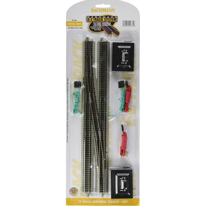 Bachmann Industries E-Z Track 6 Single Crossover Turnout - Left (1/Card) N Scale by Bachmann - Used - Very Good condition - CA$84.80