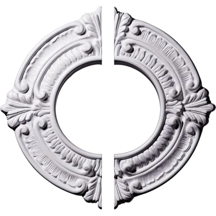 Ekena Millwork CM09BN2 9"OD x 4 1/8"ID x 5/8"P Benson Ceiling Medallion, Fits Canopies up to 4-1/8", 2 Piece by Ekena Millwork - Image 1