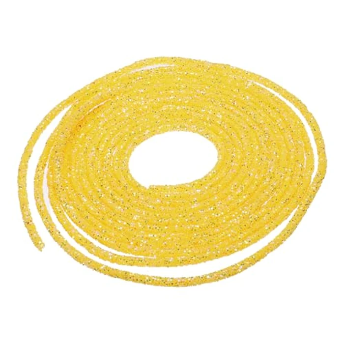 MECCANIXITY 5 Yard 6mm 0.24 inch Glitter Sequins Rope Sequins Rhinestone Tube Cord for DIY Wedding Dresses Costume Clothing Shoes Jewelry Accessory Yellow by MECCANIXITY - Used - Like New condition