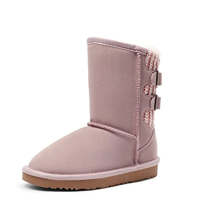 DREAM PAIRS Girls Boys Winter Boots Faux Fur Lined Mid Calf Kids Snow Tall Shoes for Little Kid/Big Kid,Size 6 Big Kid,Pink,Sweaty-Buckle-K by DREAM PAIRS - Used - Very Good condition