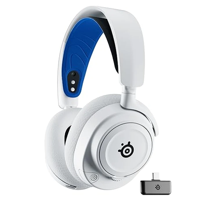SteelSeries Arctis Nova 7P Wireless Multi-Platform Gaming Headset - Neodymium Magnetic Drivers - 2.4GHz + Bluetooth - 38Hr USB-C Battery - Gen2 AI Mic - PlayStation, PC, Switch, VR, Mobile - White by SteelSeries - Used - Like New condition