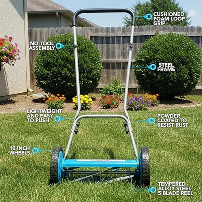 American Lawn Mower Company 2205-14 14-Inch, 5-Blade Push Reel Lawn Mower, U-Handle by American Lawn Mower Company - Image 3