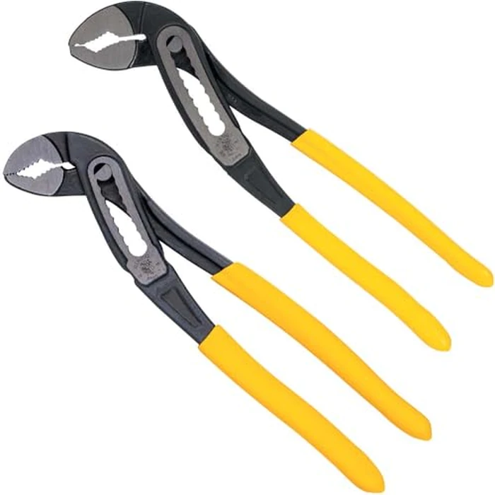 Klein Tools D5052KIT Pump Pliers Set, 7-Inch and 10-Inch Classic Klaw Quick-Adjust V-Jaw Tongue and Groove Pliers, 2-Piece by KLEIN TOOLS - Image 1