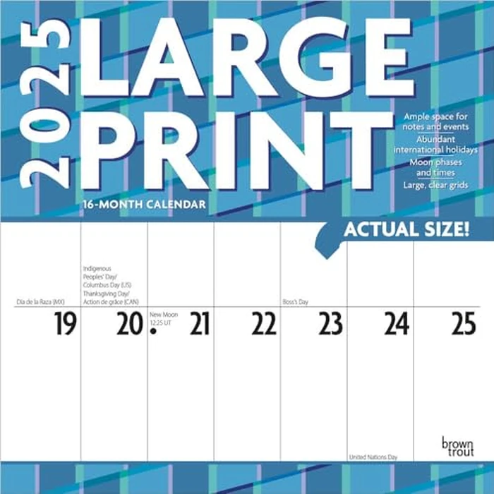 Large Print | 2025 12 x 24 Inch Monthly Square Wall Calendar | Matte Paper | BrownTrout | Easy to See Large Font by BrownTrout - Used - Very Good condition