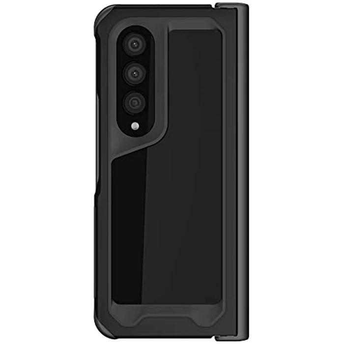 Ghostek Atomic Slim Galaxy Z Fold 4 Case - Clear Back with Black Aluminum Metal Bumper, Shockproof & Dual-Layer Protective Phone Case, Limited Edition Color for 2022 Samsung Fold 4 Case (7.6") (Black) by Ghostek - Image 1