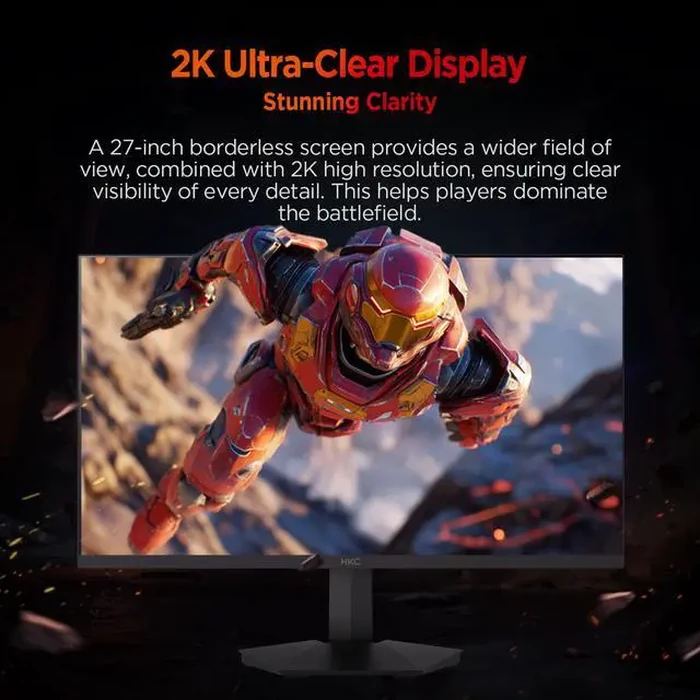 HKC 27" QHD 2K 1440P 275Hz Fast IPS 1ms DIC HDR400 95% DCI-P3 Low Blue Light, Compact Stand Gaming Computer Monitor G27H4D by HKC - Image 6