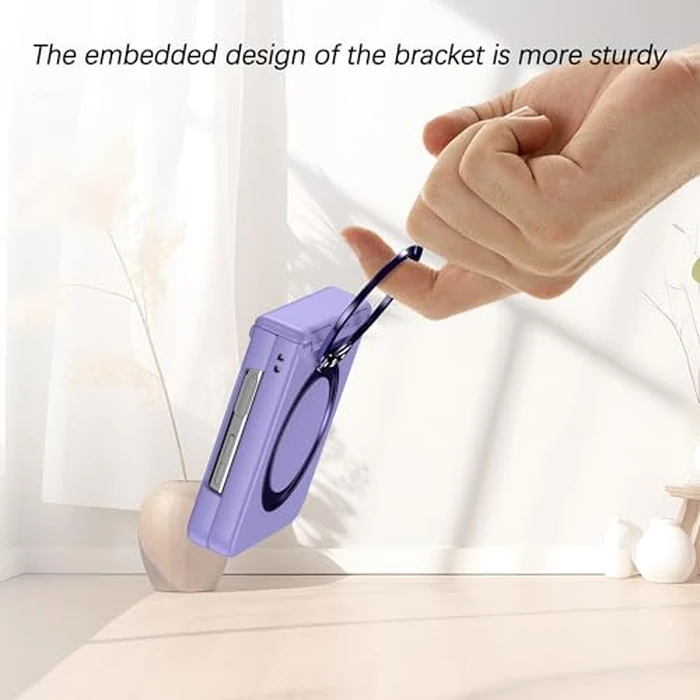 MALEWOLF Magnetic Case for Samsung Galaxy Z Flip 6 Compatible with Magsafe, Built-in Kickstand & TPU Hinge Protection Flip 6 Case, Matte PC Cover Ultra Shockproof Phone Case for Z Flip6 (Light Purple) by MALEWOLF - Image 5