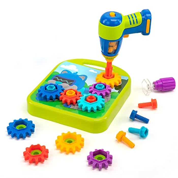 Educational Insights Design & Drill Gears Workshop - Construction Toys & Toddler Tools, Kids Tool Set with Real Electric Drill Toy, Take Apart STEM Set, Building Kits and Gifts for Ages 3+ by Educational Insights - Image 1