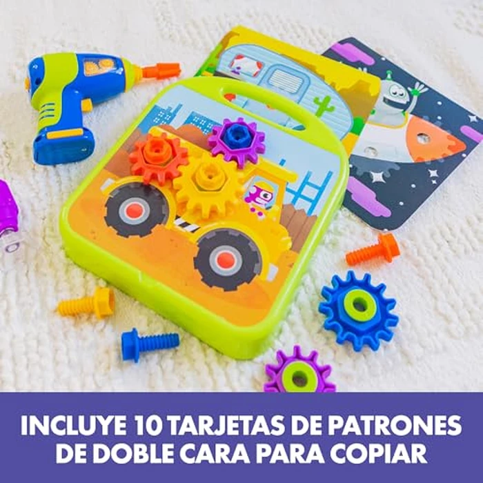 Educational Insights Design & Drill Gears Workshop - Construction Toys & Toddler Tools, Kids Tool Set with Real Electric Drill Toy, Take Apart STEM Set, Building Kits and Gifts for Ages 3+ by Educational Insights - Image 5