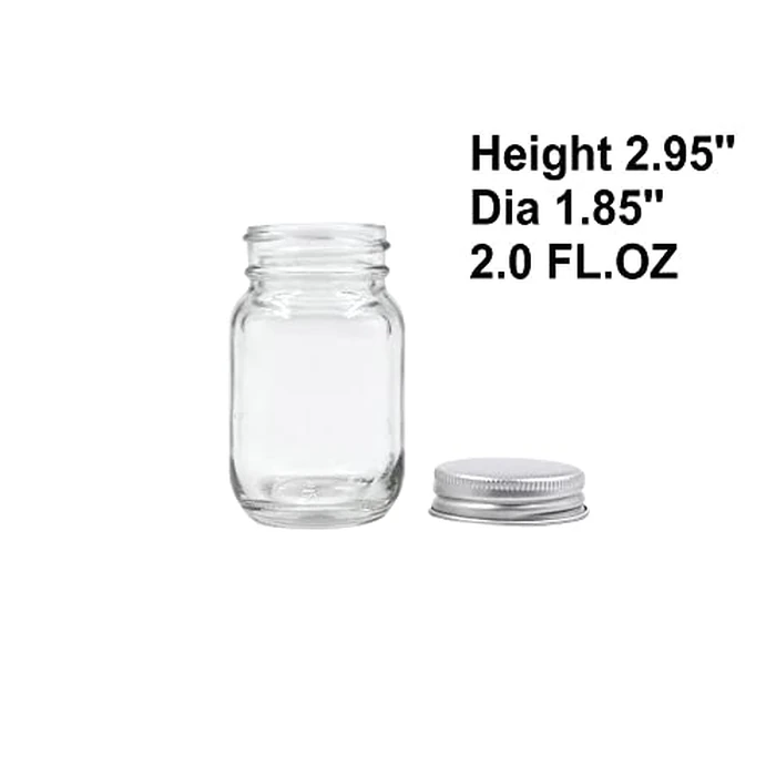 U Pack 2oz Mason Jar with Silver Lid for Honey Jam Spice Pack of 24 Sets by Sesyomr - Image 3