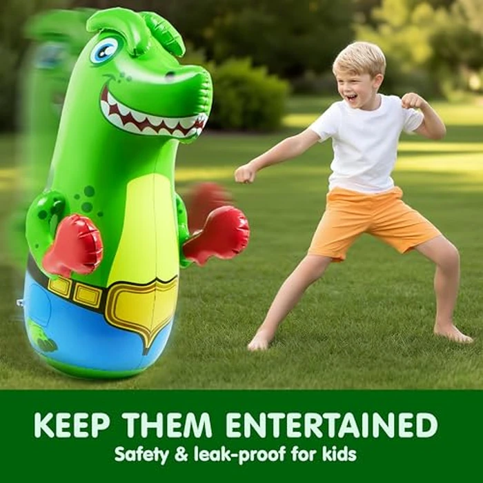 SYNCFUN Inflatable Punching Bag for Kids 47 Inches, Toddler Blow up Punching Bag Toys, Tyrannosaurus rex Dinosaur Bouncing-Back Bopper by SYNCFUN - Image 7