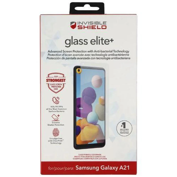 Zagg Invisible Shield Glass Elite+ Screen Protector for Galaxy A21 - Clear by Zagg - Refurbished - Brand New condition