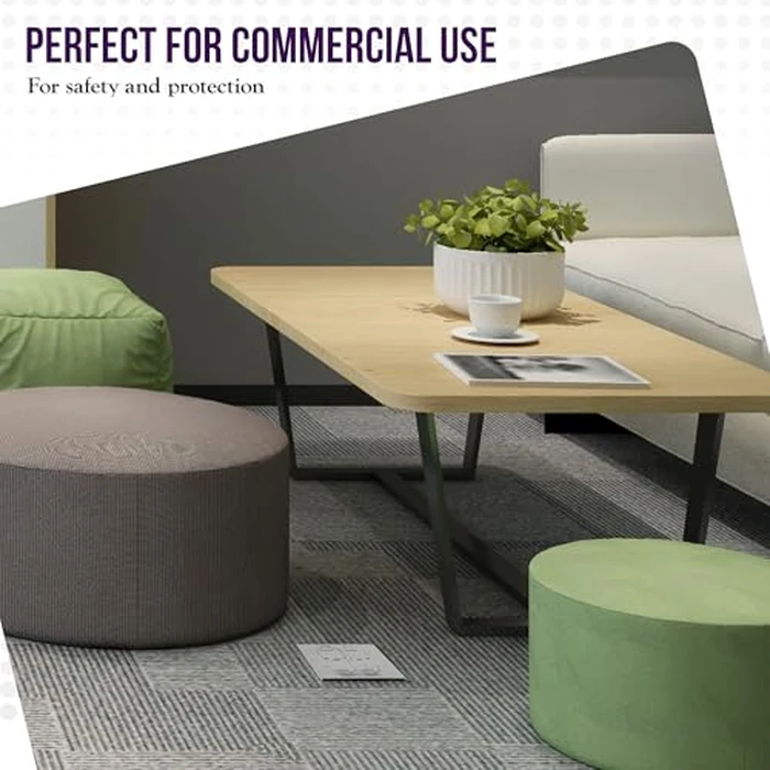 Enerlites 975549-S-D Nickel Plated Brass 2-Gang Floor Box Flip Open Assembly, 20A Tamper Weather Resistant Duplex Electrical Outlet, RJ45 Ready Data Ports, by ENERLITES - Image 5