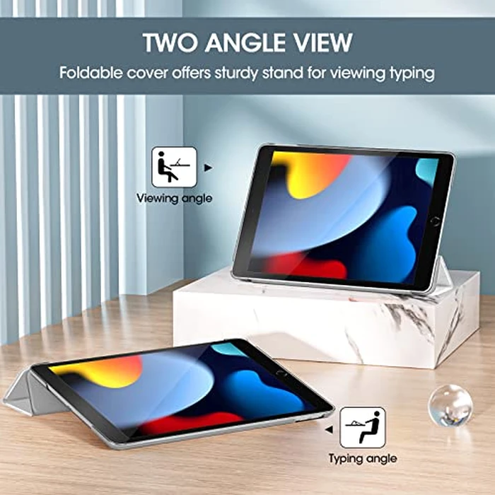 ProCase for iPad 10.2 Case iPad 9th Generation 2021/ iPad 8th Generation 2020/ iPad 7th Generation 2019 Case, iPad Cover 9th Generation Slim Hard Back Smart Cover for 10.2 iPad Case -Whitemarble by ProCase - Image 5