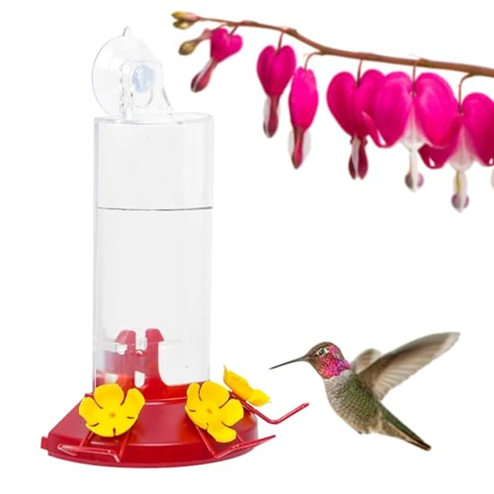 Perky-Pet Plastic Window Mount Hummingbird Feeder with Perches - 8 oz Hummingbird Nectar Capacity, 217 - Hummingbird feeders for outdoors by Perky-Pet - Used - Like New condition - US$7.64