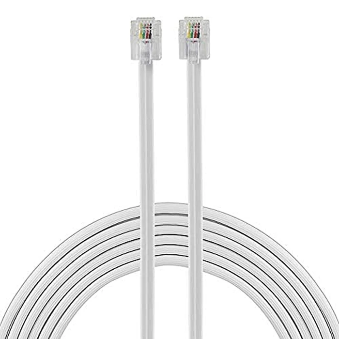 Power Gear Telephone Line Cord, 15 Feet, Phone Cord, Modular Jack Ends, Works for Phone, Modem or Fax Machine, for Use in Home or Office, White, 76192 by Power Gear - Used - Very Good condition - US$2.47