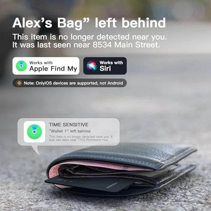 Wallet Trackers Card, Compatible with Find My (iOS Only), Ultra Thin Wallet Tracker for Luggage Tag, Passport etc, IPX7 Waterproof (1PCS, Black) by HONGTOP H - Image 4