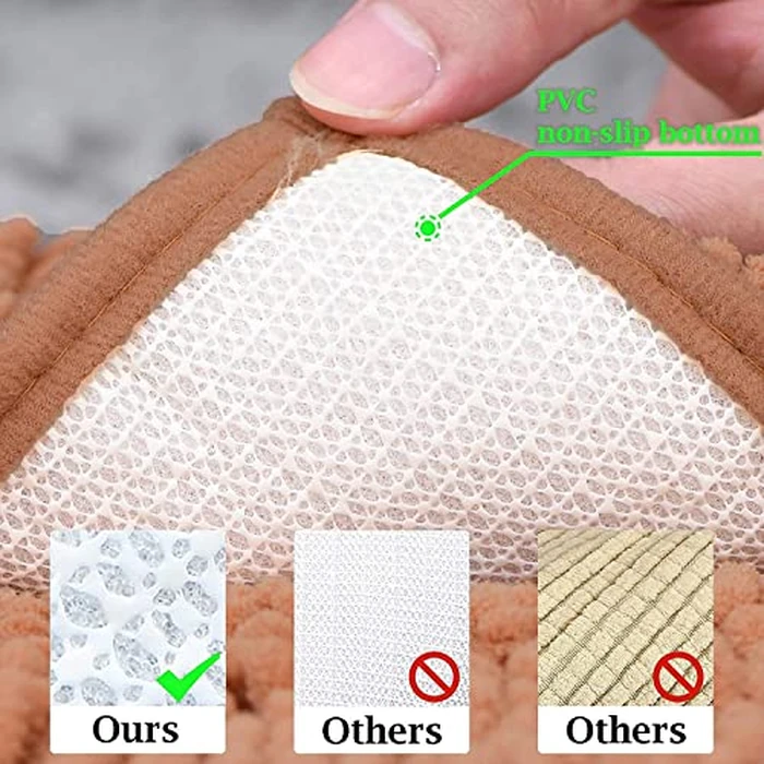 RUN HELIX Chenille Bathroom Rugs 3-Piece Set, Soft & Dry, Machine Washable, Non-Slip, Extra Absorbent, Shaggy, U-Shape, 16'x24', 20'x20', 20'x32', Mustard Yellow by RUN HELIX - Image 6