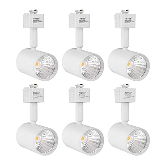 mirrea LED Track Lighting Heads Compatible with Single Circuit J Type Track Lighting Rail Ceiling Spotlight for Accent Task Wall Art Exhibition Lighting 6.5W 24 degrees White Pack of 6 (3000K Warm White) by mirrea - Image 1