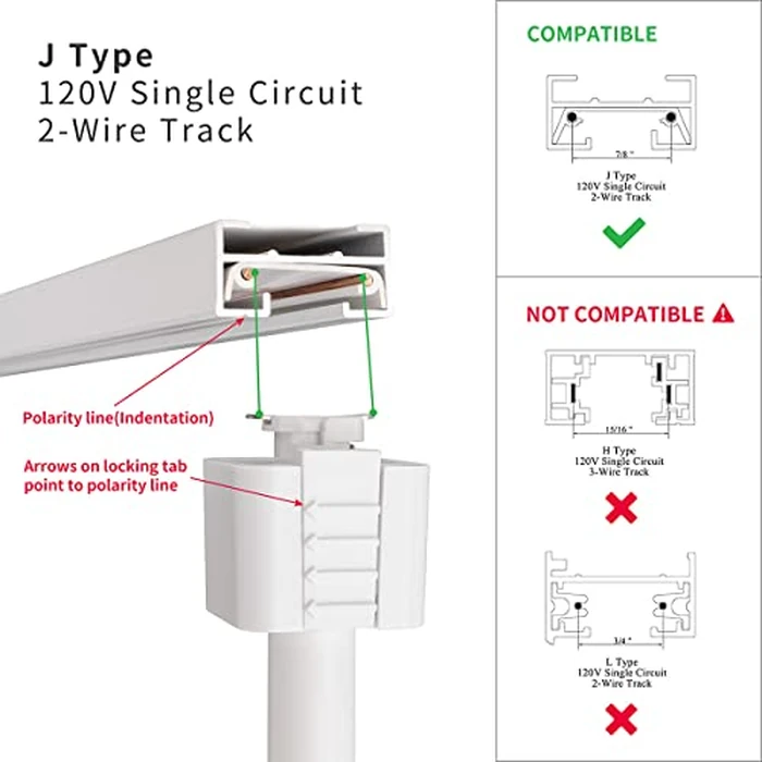 mirrea LED Track Lighting Heads Compatible with Single Circuit J Type Track Lighting Rail Ceiling Spotlight for Accent Task Wall Art Exhibition Lighting 6.5W 24 degrees White Pack of 6 (3000K Warm White) by mirrea - Image 2
