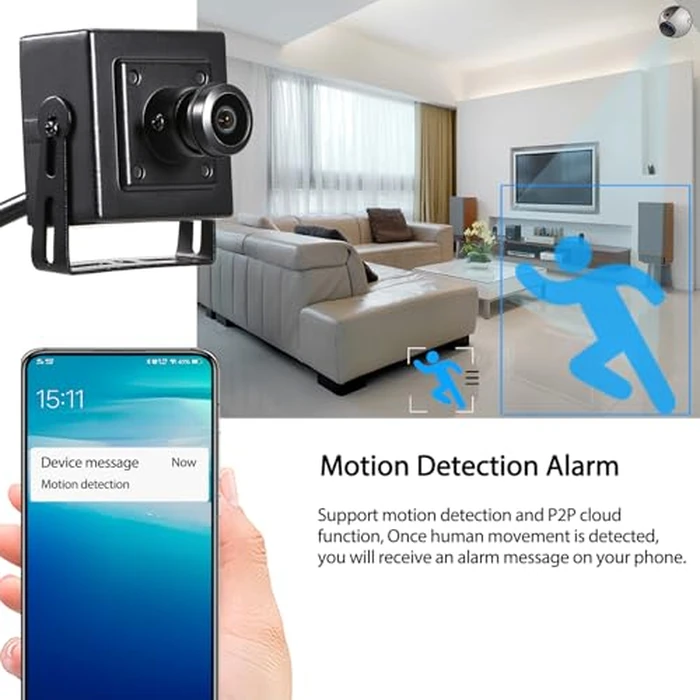 REVODATA 5MP Mini POE Camera,Fisheye 1.44mm Lens (175 degrees FOV) Wide Angle Small Indoor IP Security Camera, P2P CCTV Video POE IP H.265 Motion Detection/APP (I706-4-P-HS) by REVODATA - Image 4