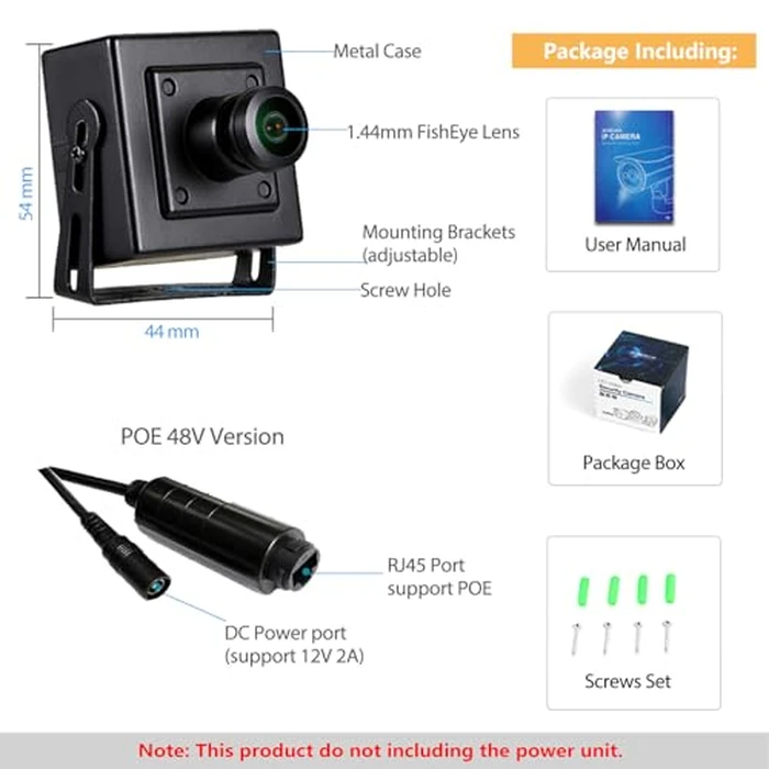 REVODATA 5MP Mini POE Camera,Fisheye 1.44mm Lens (175 degrees FOV) Wide Angle Small Indoor IP Security Camera, P2P CCTV Video POE IP H.265 Motion Detection/APP (I706-4-P-HS) by REVODATA - Image 8