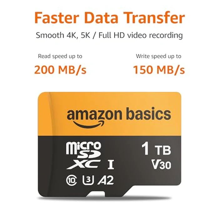 Amazon Basics 1TB microSDXC Card with Adapter, Read Speed Up to 200MB/s, 1-Pack by Amazon Basics - Image 2