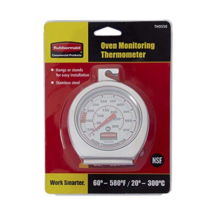 Rubbermaid Commercial Products Stainless Steel Monitoring Thermometer, Safe for Inside Oven/Grill/Smoker, 60-580 degreesF Range, Easy to Read Food Thermometer For Food Resturant/Home Cooking by Rubbermaid Commercial Products - Image 4