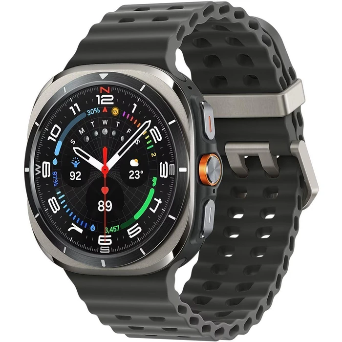 Galaxy Watch Ultra (2024) (Bluetooth + LTE) - 32GB - 47mm - Titanium Silver Titanium Case with Dark Grey Silicone Marine Band by Samsung - Image 2