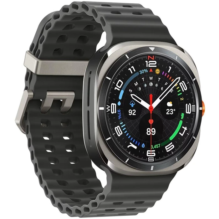 Galaxy Watch Ultra (2024) (Bluetooth + LTE) - 32GB - 47mm - Titanium Silver Titanium Case with Dark Grey Silicone Marine Band by Samsung - Image 3