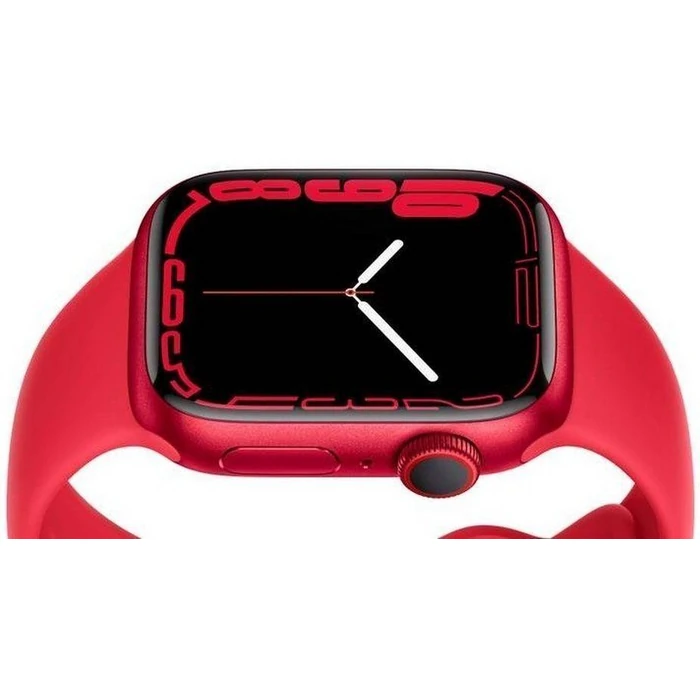 Apple Watch Series 7 (GPS) - 32GB - 45mm - Red Aluminum Case with Red Rubber Sport Band by Apple - Image 5