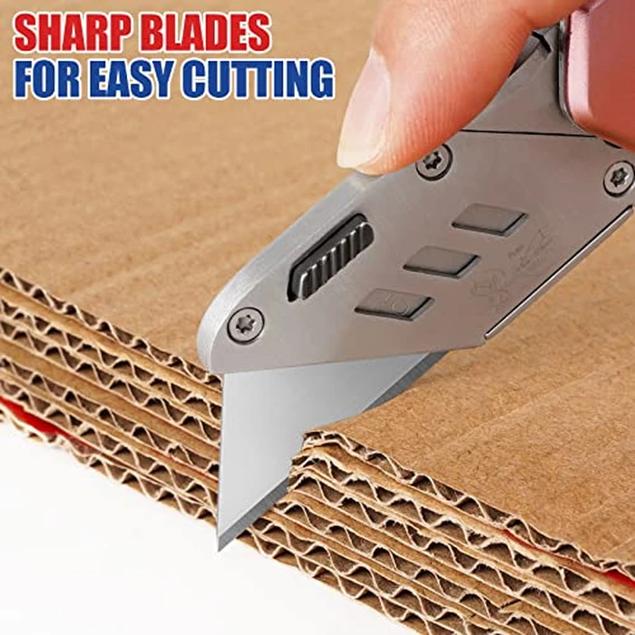 DIYSELF 50 Pack Utility Knife Blades, SK5 Steel Box Cutter Blades with Dispenser, Standard Blades for Box Cutter Utility Knife Replacement, Sharper Utility Blade, Refills by DIYSELF - Image 2