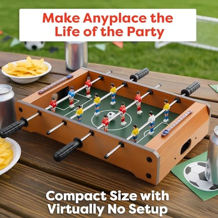 Foosball Table - 20-Inch Mini Soccer/Football Table Game for Arcade, Game Room, and Mancave - Set Includes Two Balls and Score Keeper by Hey Play by HEY! PLAY! - Image 4