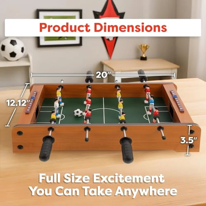 Foosball Table - 20-Inch Mini Soccer/Football Table Game for Arcade, Game Room, and Mancave - Set Includes Two Balls and Score Keeper by Hey Play by HEY! PLAY! - Image 6
