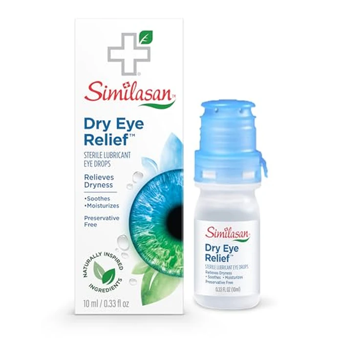 Similasan Dry Eye Relief Drops, Instant and Lasting Relief, Naturally Inspired Ingredients for Dry, Irritated Eyes, with Hyaluronate, Preservative-Free, pH Balanced, Gentle for Sensitive Eyes, 10ml by Similasan - Used - Like New condition