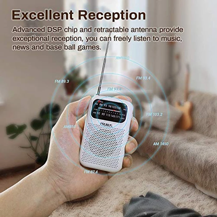 PRUNUS J-777 Pocket Radios Portable AM FM Small Personal Radio with Best Reception, AAA Battery Operated Transistor Radio with Headphone & Speaker for Walk/Jogging/Camping by PRUNUS - Image 3