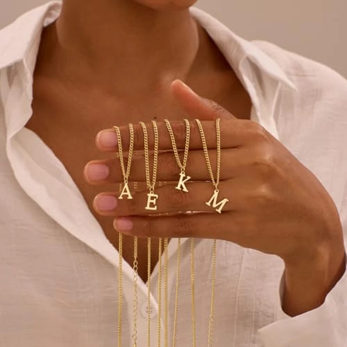 MARYLAX Gold Initial Necklace for Women, Dainty 14K Gold A-Z Letter Necklace Cute Pendant Personalized Name Necklace Trendy Fashion Jewelry Birithday Gift for Her by MARYLAX - Image 4