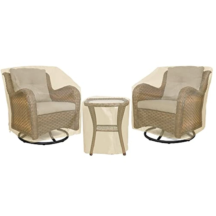 Baner Garden Patio Furniture Covers,Outdoor Furniture Cover Waterproof,Patio Furniture Set Covers for 3 Piece Outdoor Bistro,Patio Sofa Covers Set for 2 Chairs and Coffee Table,Beige by BANER GARDEN - Image 4