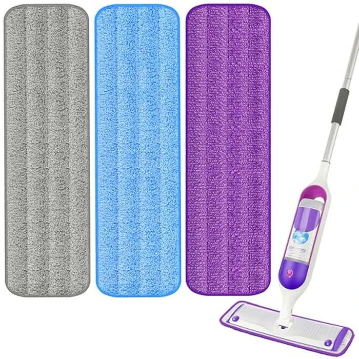 3 Pack Reusable Mop Pads for Swiffer PowerMop, Super Absorption, Multi-Surface Hardwood Floor Cleaning, Machine Washable Up to 100 Times, Durable, Suitable for All Finished Floors by UMAYCOOL - Used - Like New condition - US$7.19