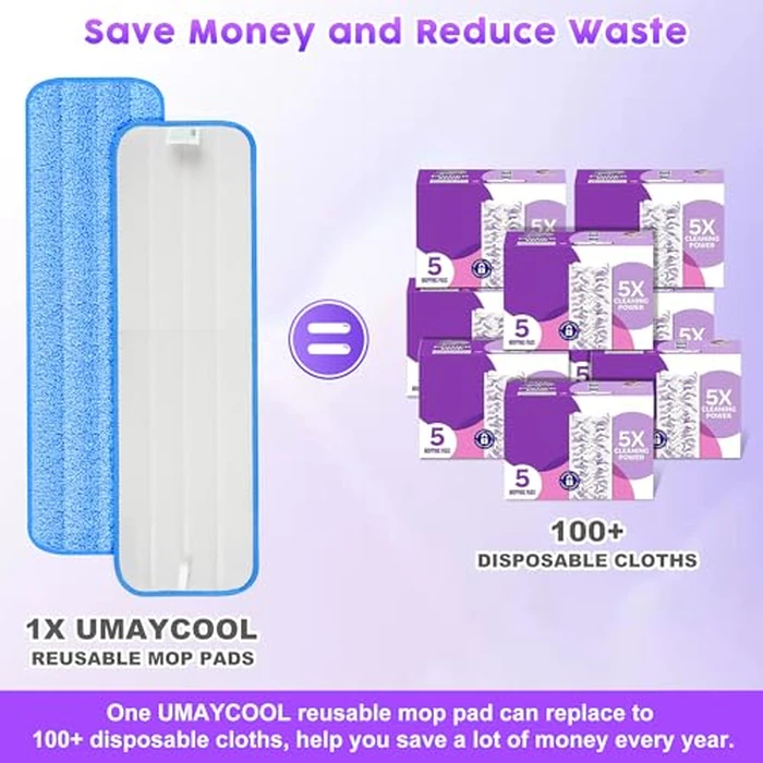 3 Pack Reusable Mop Pads for Swiffer PowerMop, Super Absorption, Multi-Surface Hardwood Floor Cleaning, Machine Washable Up to 100 Times, Durable, Suitable for All Finished Floors by UMAYCOOL - Image 5