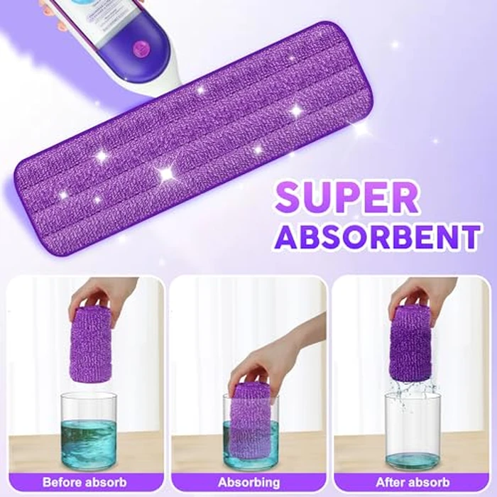 3 Pack Reusable Mop Pads for Swiffer PowerMop, Super Absorption, Multi-Surface Hardwood Floor Cleaning, Machine Washable Up to 100 Times, Durable, Suitable for All Finished Floors by UMAYCOOL - Image 6