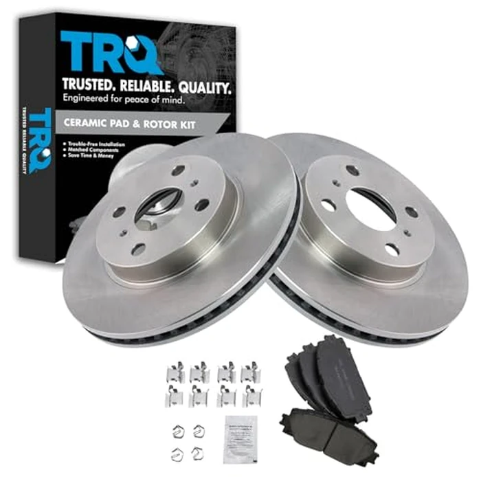 TRQ Front Brake Pad and Rotor Set Ceramic Vented Rotors Compatible with 2013 Scion iQ 2012-2019 Toyota Prius C 2007-2018 Yaris by TRQ - Used - Very Good condition - US$51.32