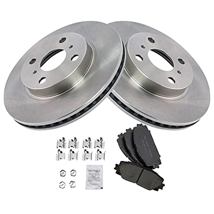 TRQ Front Brake Pad and Rotor Set Ceramic Vented Rotors Compatible with 2013 Scion iQ 2012-2019 Toyota Prius C 2007-2018 Yaris by TRQ - Image 3