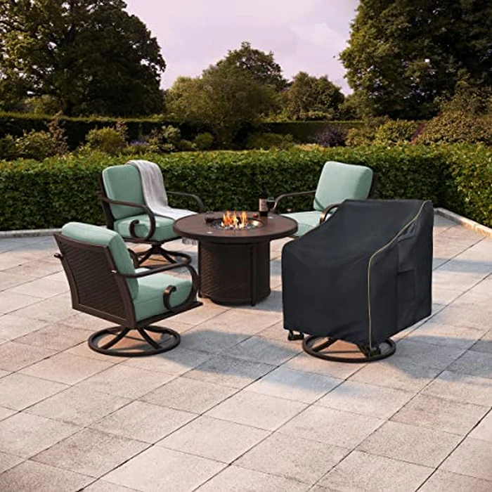 LSongSKY Outdoor Swivel Lounge Chair Cover 2 Pack,35 W x 37 D x 38.5 H inches,100% Waterproof Heavy Duty Outdoor Chair Covers,Patio Furniture Cover for Swivel Patio Lounge Chair,Black by LSongSKY - Image 7