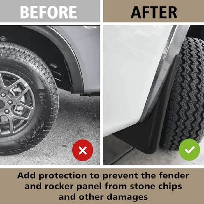 Muslogy Mud Flaps Splash Guards Compatible with Ford Ranger 2024 2025 Accessories Auto Parts Heavy Duty Fender Front & Rear Mudguard 4PCS Fit Ranger XL, XLT, Lariat (Won't Fit Raptor) by Muslogy - Image 6
